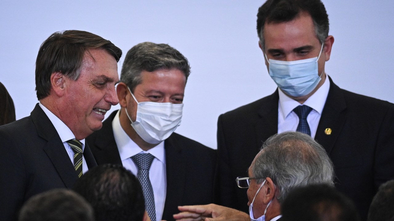 Jair Bolsonaro, Arthur Lira, Rodrigo Pacheco e Paulo Guedes