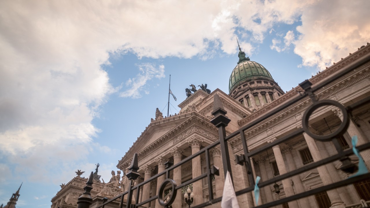 Argentina: An exterior view of the Façade of the congress
