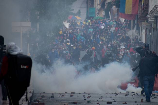 National Strike On International Workers’ Day In Bogota Protestos em Bogotá, na Colômbia - 05/05/2021