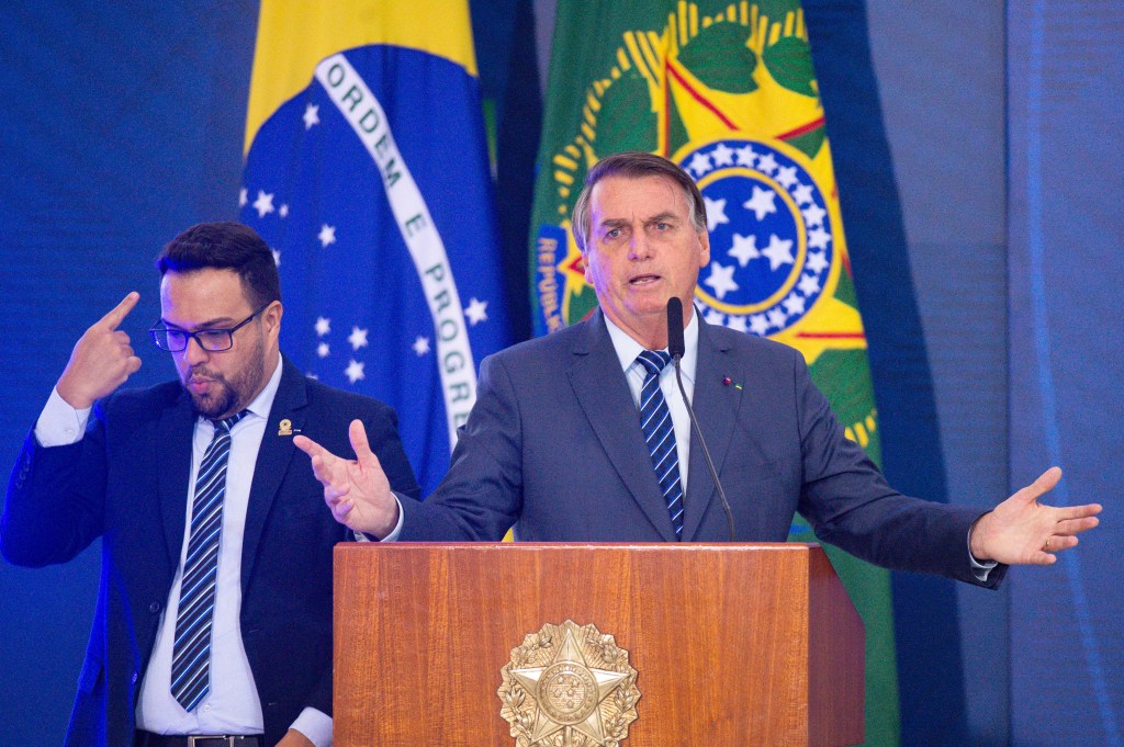 Presidente Jair Bolsonaro durante evento em Brasília. 05/05/2021
