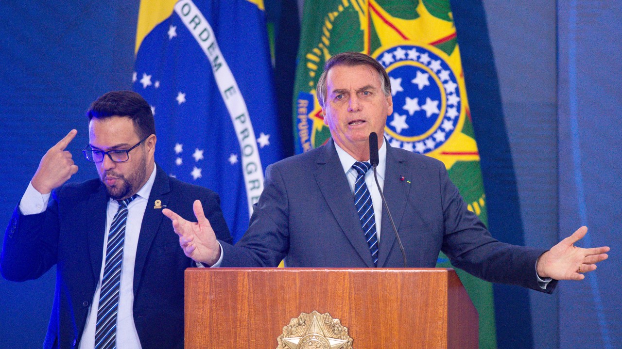 Presidente Jair Bolsonaro durante evento em Brasília. 05/05/2021