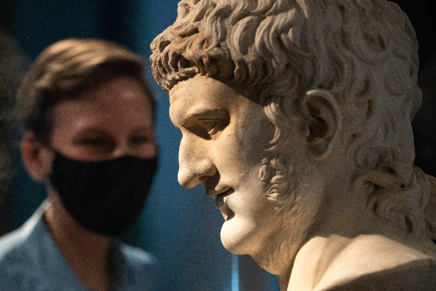 Busto de Nero exibido no Museu Britânico em 28 de maio de 2021.