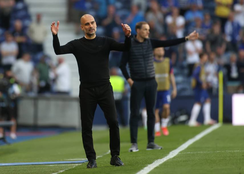 Técnicos Pep Guardiola e Thomas Tuchel