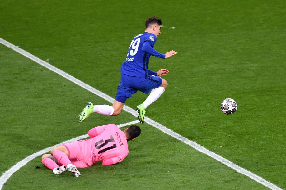 Chelsea celebra o gol de Kai Havertz na final da Liga dos Campeões