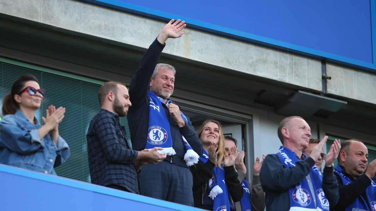Roman Abramovich, o dono russo do Chelsea, em Stamford Bridge