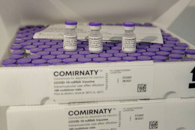 Doses da vacina contra a Covid-19 produzida pela Pfizer e BioNTech distribuídas pelo Brasil – 03/05/2021 –