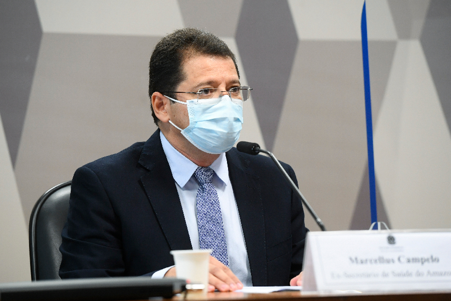 O ex-secretário de Saúde do Amazonas Marcellus Campêlo durante depoimento à CPI da Pandemia - 15/06/2021 -