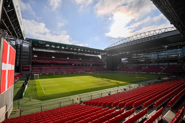 O estádio Telia Parken, na Dinamarca -