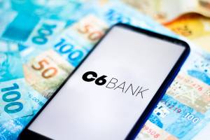 In this photo illustration the C6 Bank logo seen displayed