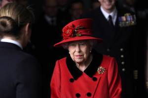 The Queen Visits HMS Queen Elizabeth In Portsmouth