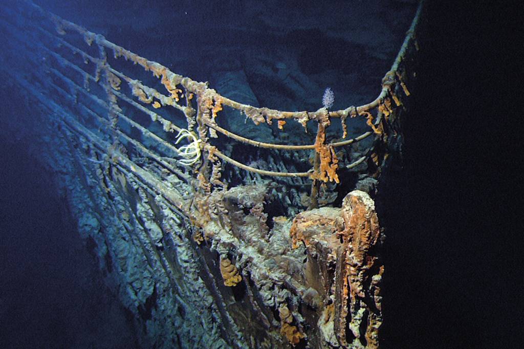 HMS-Titanic_wreck_bow.jpg LEGADO - A proa ainda visível do navio: tragédia na viagem inaugural, em 1912 -