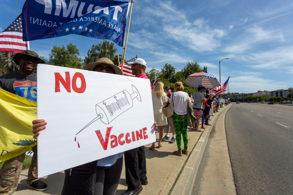 Protesto contra a vacina nos EUA