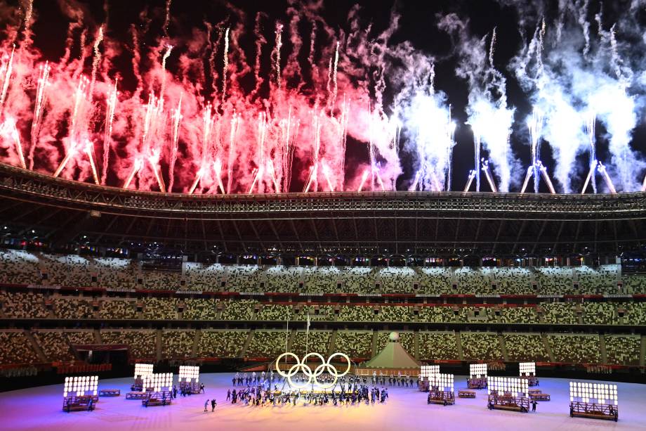 Cerimônia de abertura das Olimpíadas 2020, no Estádio Olímpico de Tóquio -