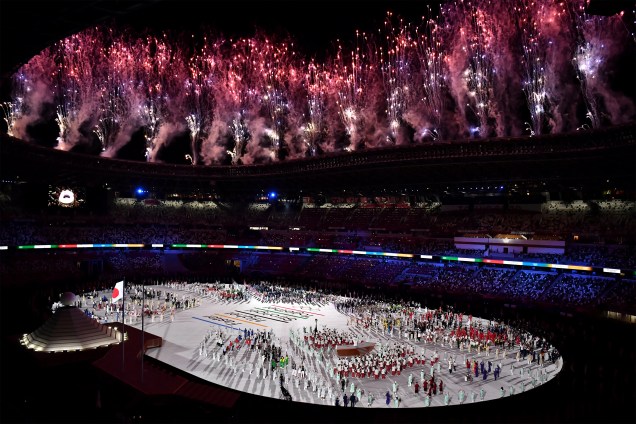 Cerimônia de abertura das Olimpíadas 2020, no Estádio Olímpico de Tóquio -