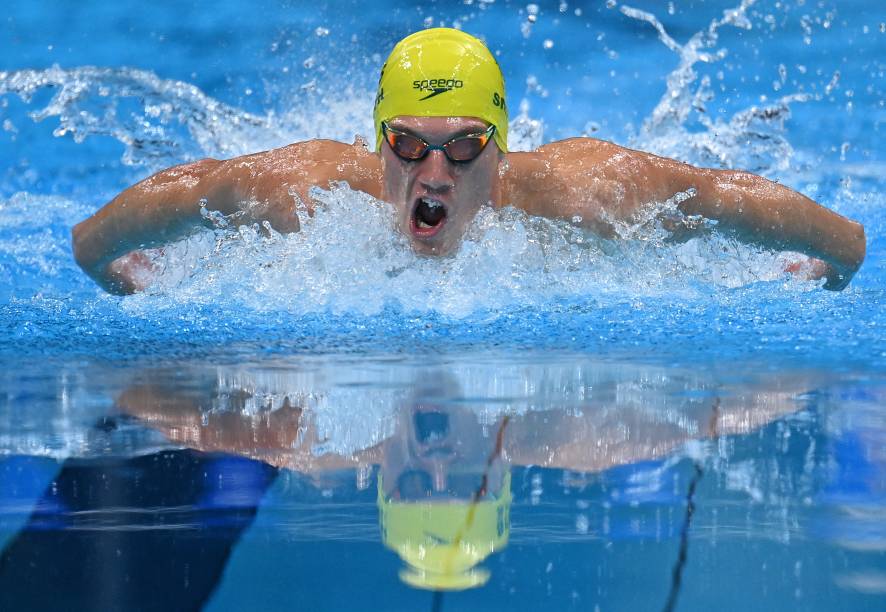 O australiano Brendon Smith durante a prova medley individual de 400m -