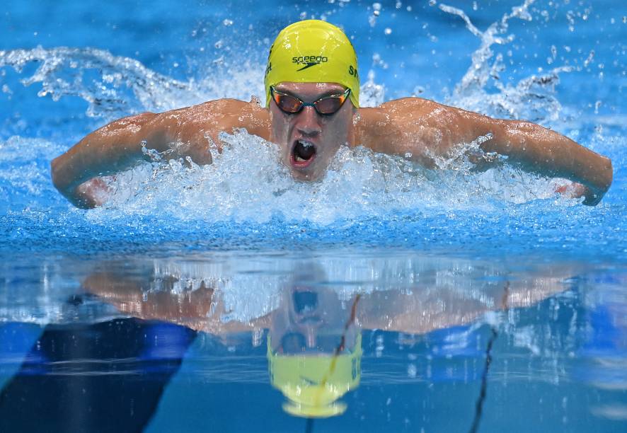 O australiano Brendon Smith durante a prova medley individual de 400m -