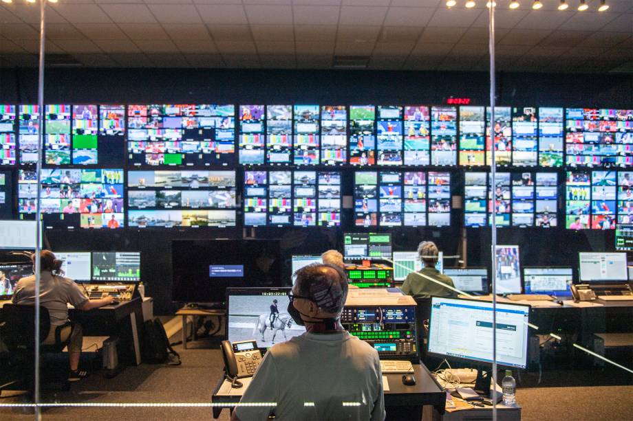 Central de imprensa do Olympic Broadcasting Services (OBS) no International Broadcast Center (IBC) -