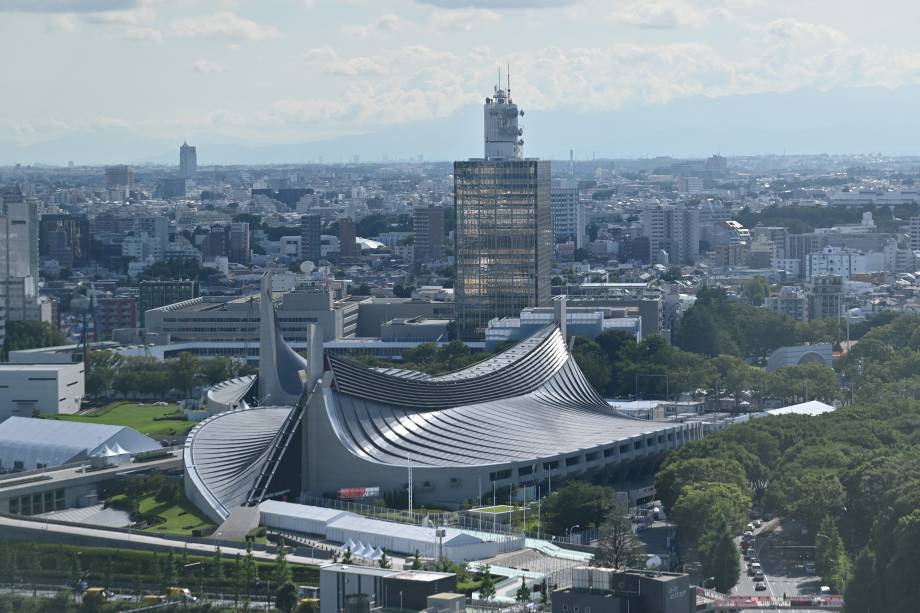 Estádio Nacional de Yoyogi, local para os eventos de handebol, badminton e rúgbi -