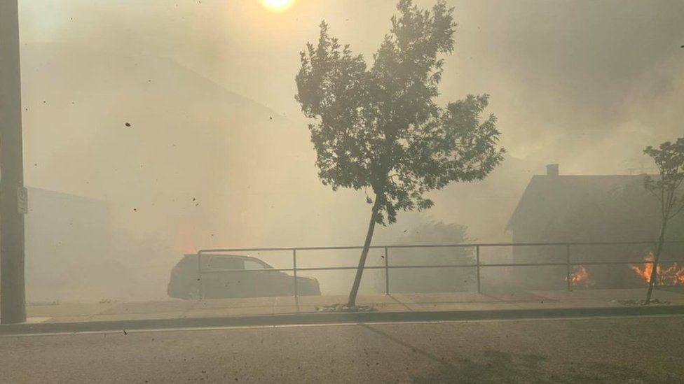 Lytton, na Colúmbia Britânica, no Canadá: incêndios destruíram a cidade na última quarta-feira (30)