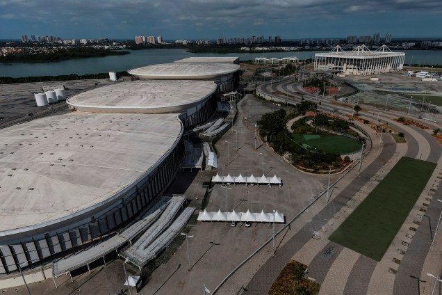 Vista de drone de Vilas Olímpicas, no Rio de Janeiro, atualmente - 