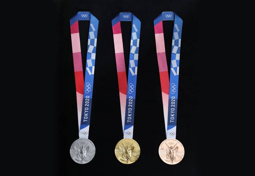 Modelo das medalhas que serão distribuídas em Tóquio -