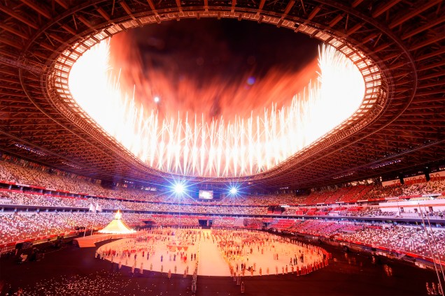 Cerimônia de abertura das Olimpíadas 2020, no Estádio Olímpico de Tóquio -
