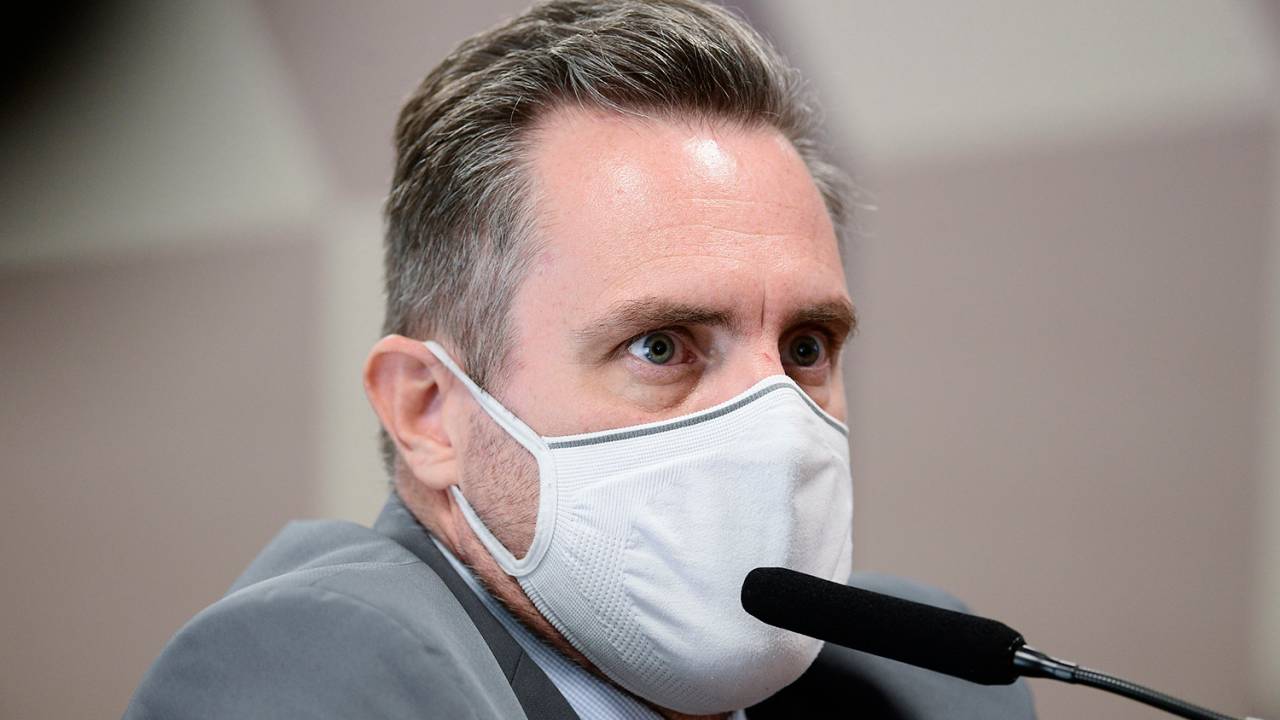 Representante da Davati Medical Supply, Luiz Paulo Dominguetti durante depoimento à CPI da Pandemia -