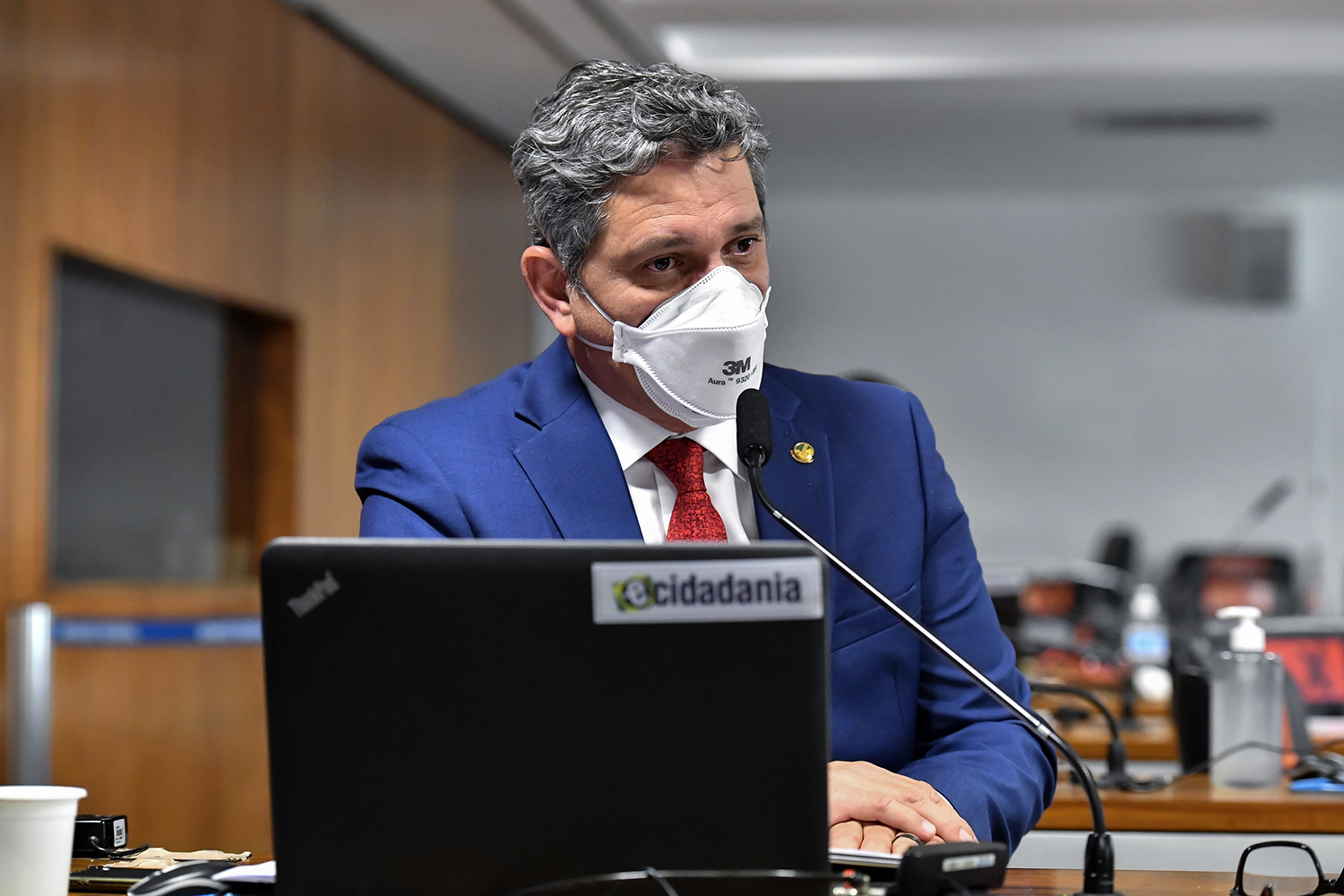 O senador Rogério Carvalho (PT-SE) durante a CPI da Covid -