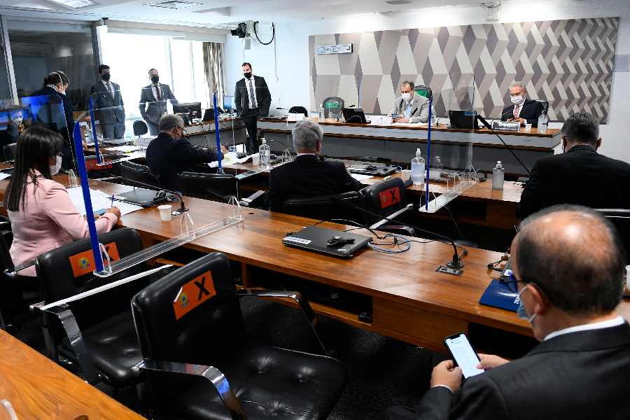 Sala de audiência da CPI da Pandemia no Senado -