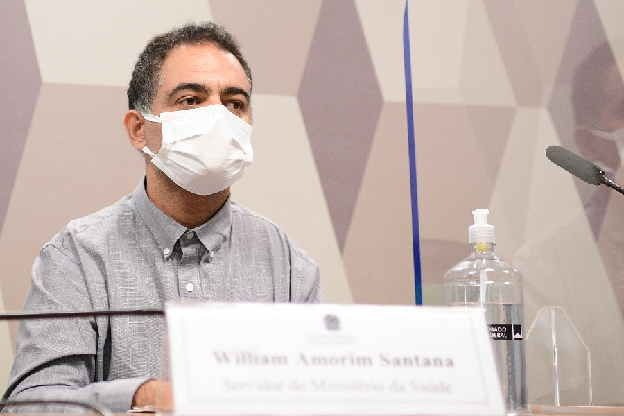 Técnico da divisão de importação do Ministério da Saúde, William Amorim Santana depõe à CPI da Pandemia - 09/07/2021 -