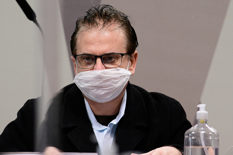 O representante da empresa Davati Medical Supply no Brasil, Cristiano Carvalho, durante depoimento à CPI da Pandemia - 15/07/2021 -