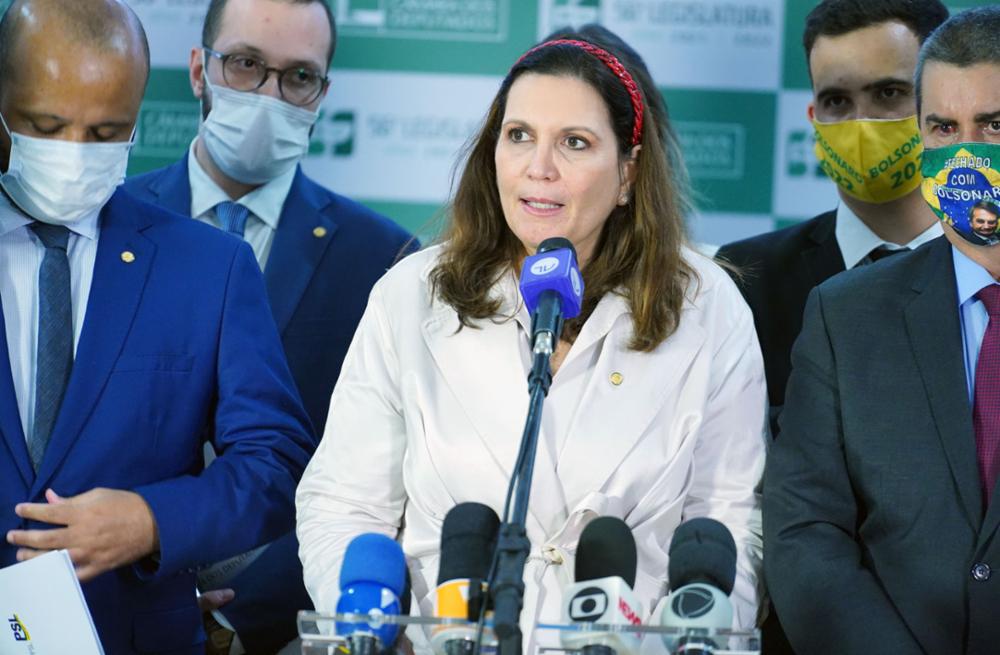 Bia Kicis (PSL) e outros deputados bolsonaristas da comissão especial do voto impresso