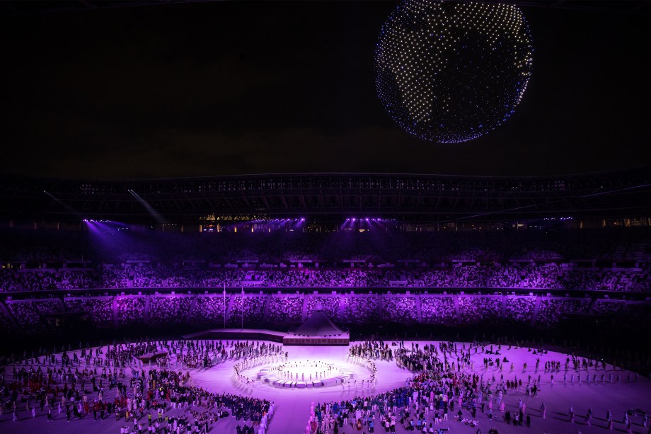 Cerimônia de abertura das Olimpíadas no estádio olímpico de Tóquio -