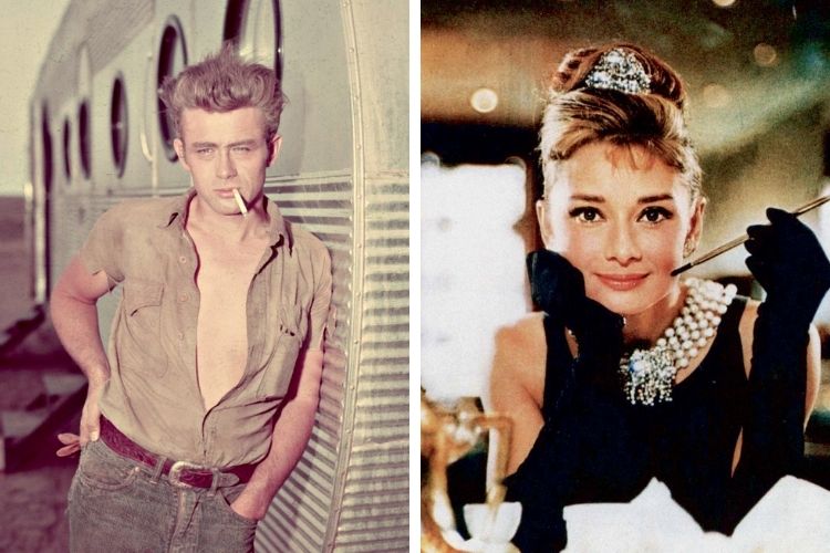 FASCÍNIO - O cigarro em Hollywood: fumar era obrigatório para celebridades como o bad boy James Dean e a elegante Audrey Hepburn, no filme Bonequinha de Luxo -