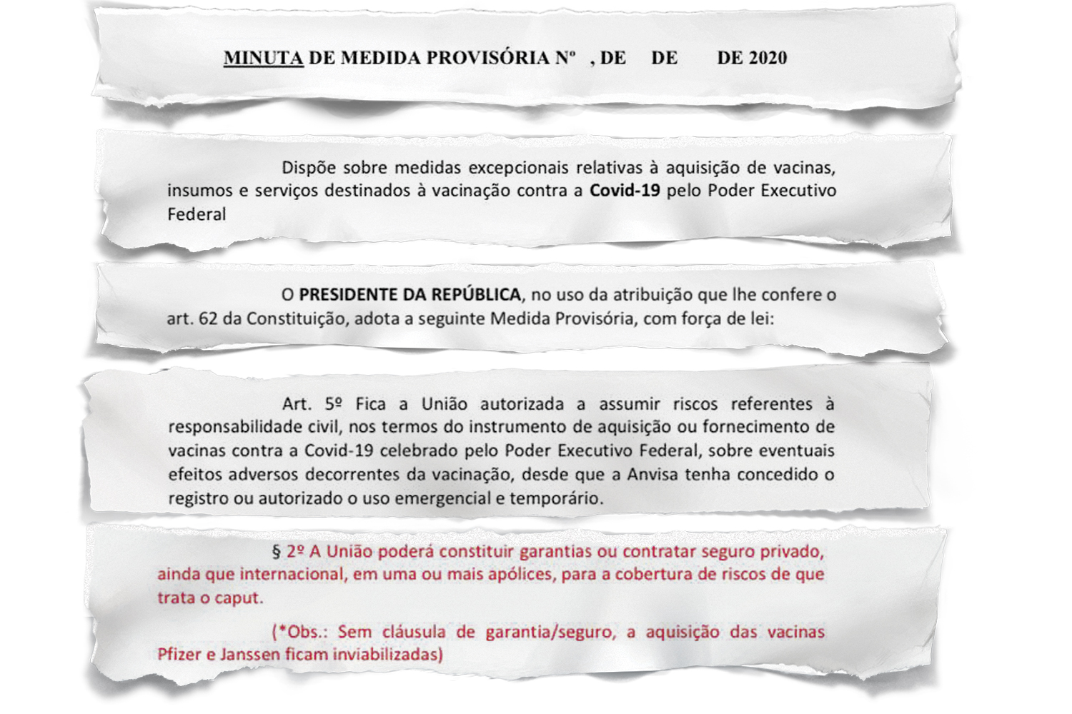 MISTÉRIO - A minuta da medida provisória: no destaque, o trecho que desapareceu do texto e que havia sido acordado entre os técnicos do governo -