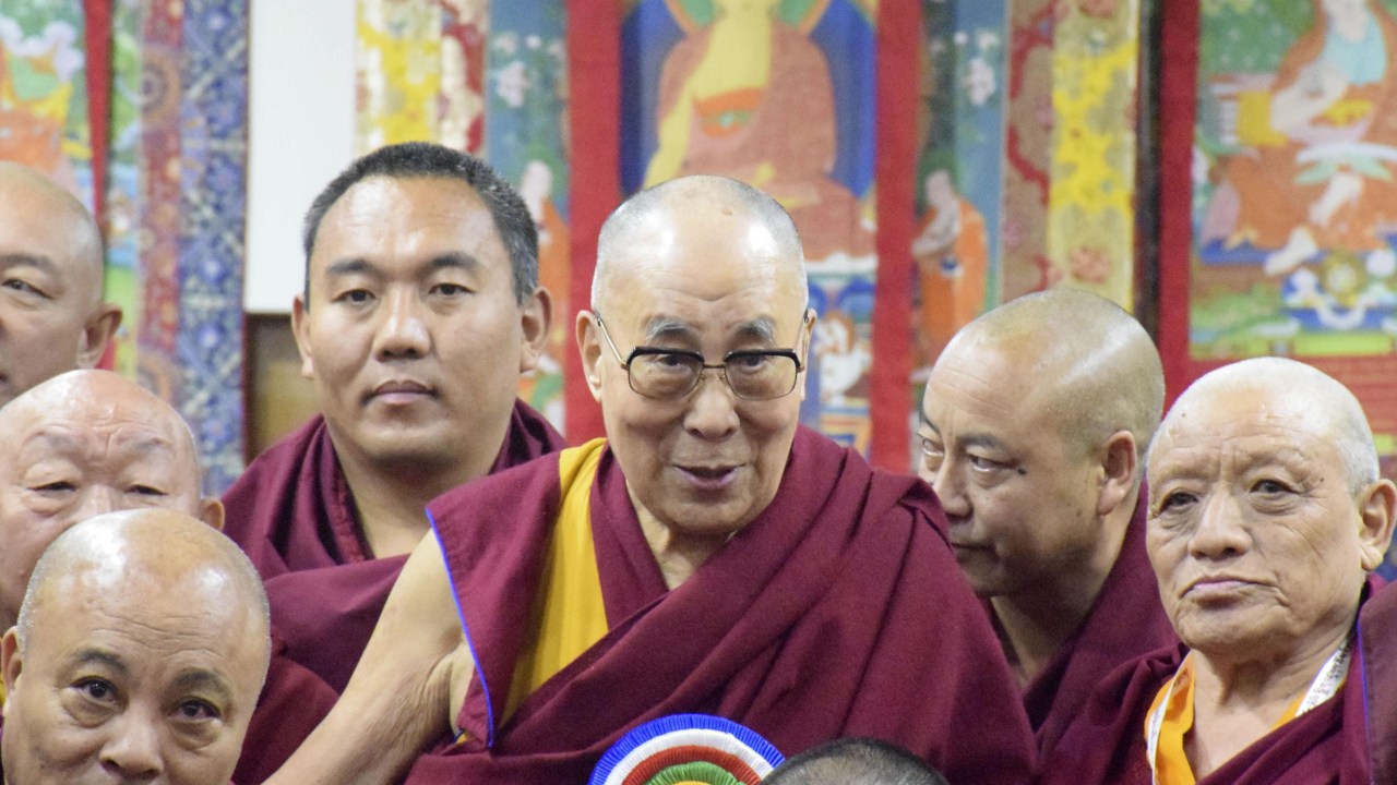 Dalai Lama durante conferência em Dharamsala, Índia. 29/11/2019