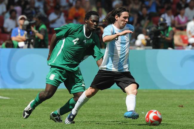 Lionel Messi during the men's gold match of football event between Nigeria and Argentina at Beijing 2008 Olympic Games in the National Stadium, known as the Bird's Nest, in Beijing, China. (Photo by liewig christian/Corbis via Getty Images)