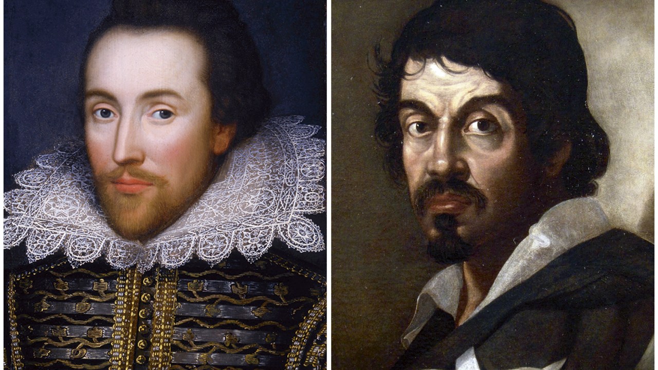 CURIOSIDADE SEM FIM - Figurões investigados: estudo apontou que Shakespeare (à esq.) talvez tivesse espinhas e esclareceu a morte de Caravaggio -