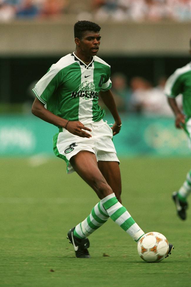 Soccer – Atlanta Olympic Games Final – Brazil v Nigeria Nwankwo Kanu, Nigeria (Photo by Matthew Ashton/EMPICS via Getty Images)