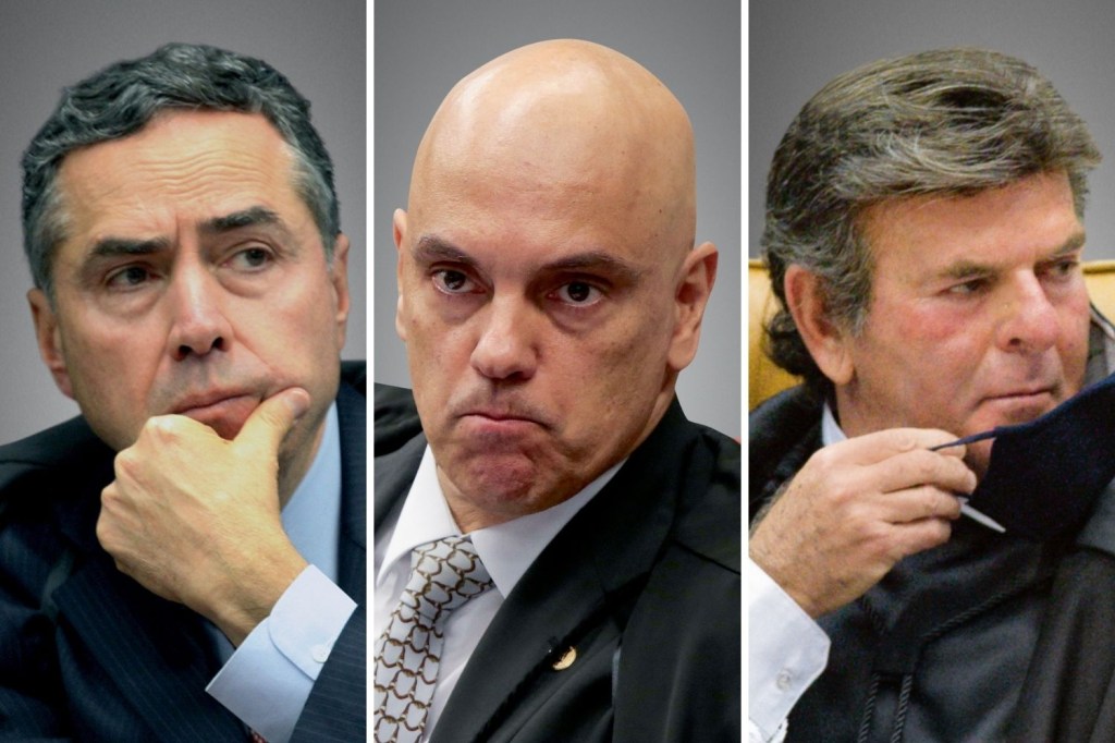 INDIGNAÇÃO - Barroso, Moraes e Fux: magistrados se movimentaram para preparar uma resposta incisiva às ofensas do presidente da República -