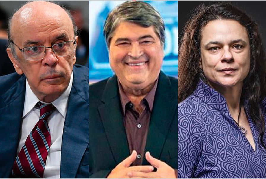 Os pré-candidatos ao Senado por São Paulo José Serra (PSDB), José Luiz Datena (PSL) e Janaina Paschoal (PSL)