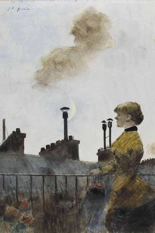 Retrato de Jean-Louis Forain “Jeune femme debout sur un balcon, contemplant des toits parisiens”, peça da coleção de Dorville que integra o acervo do Louvre