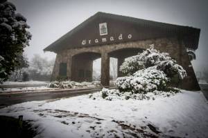Neve em Gramado, na Serra Gaúcha