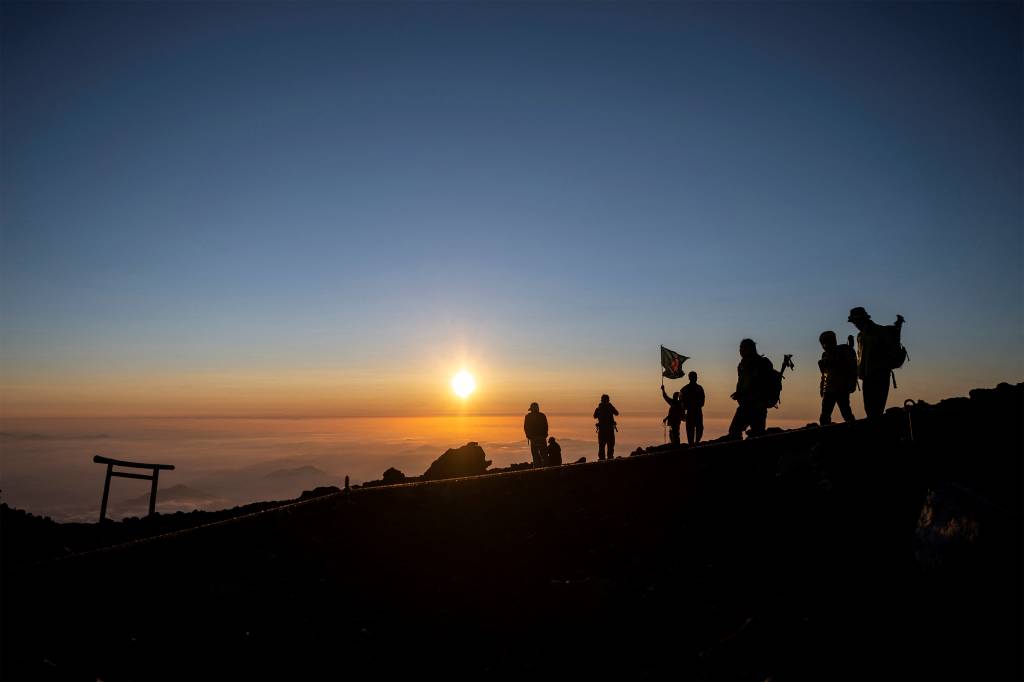 Nascer do sol no Monti Fuji -