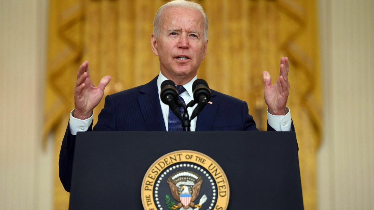 Joe Biden, presidente dos Estados Unidos, faz discurso na Casa Branca sobre os ataques em Cabul que deixaram dezenas de mortos, incluindo militares americanos