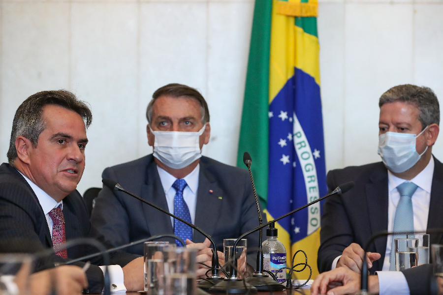 O CENTRÃO E O GOVERNO// O ministro Ciro Nogueira, o presidente Jair Bolsonaro e o presidente da Câmara, Arthur Lira -