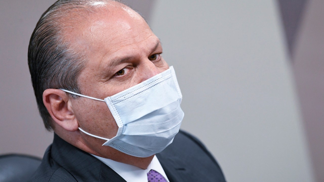 O deputado federal Ricardo Barros (PP-PR), durante depoimento na CPI da Pandemia -