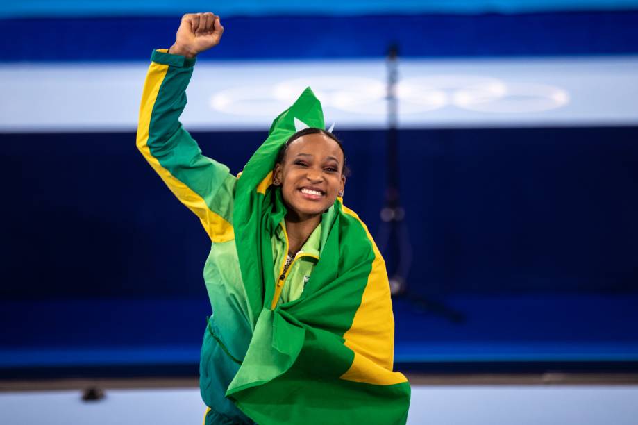 A ginasta brasileira Rebeca Andrade -