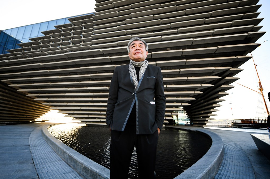 DUNDEE, SCOTLAND - SEPTEMBER 12: Japanese architect Kengo Kuma poses outside the new V&A museum of Design during a preview on September 12, 2018 in Dundee, Scotland. Dundee's landmark V&A Museum of Design has been more than ten years in the planning with the £80m building set to open to the public on Saturday, September 15. (Photo by Jeff J Mitchell/Getty Images)