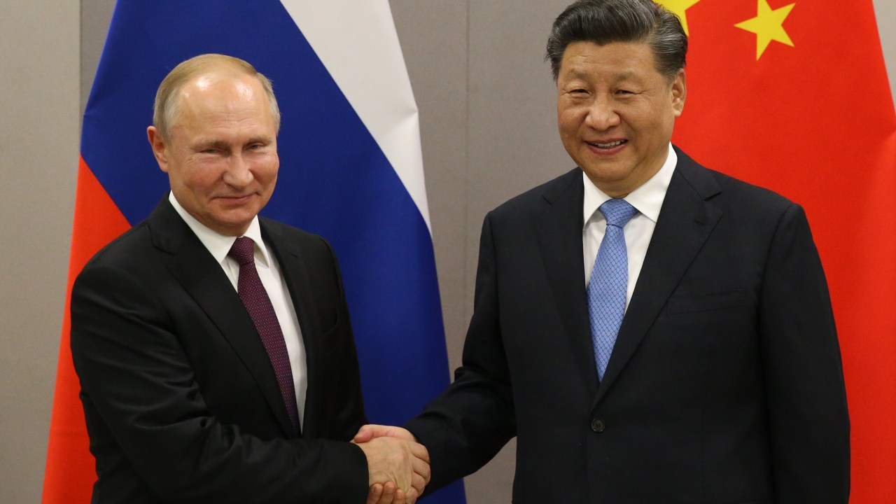 O presidente da Rússia, Vladmir Putin, e da China, Xi Jinping, em encontro realizado em 2019